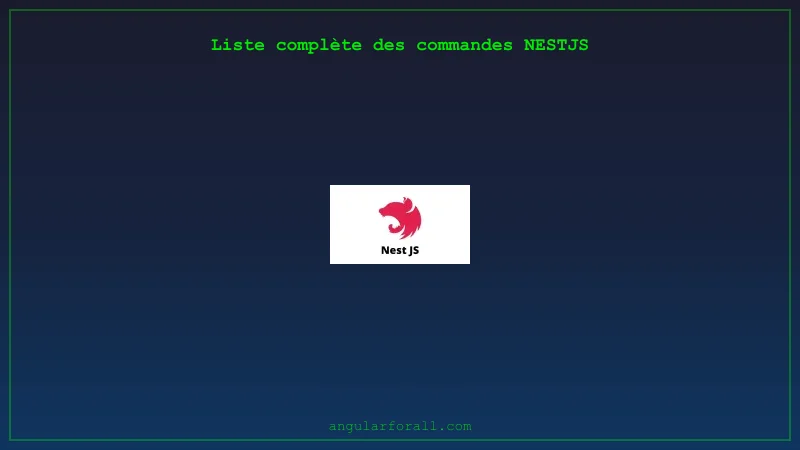 NestJS CLI - Commandes et options pour framework Node.js