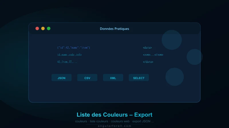 Liste des Couleurs – Export