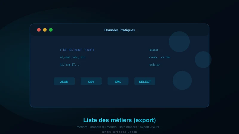Liste des métiers (export)