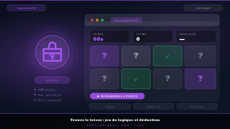 Trouve le trésor : jeu de logique et déduction