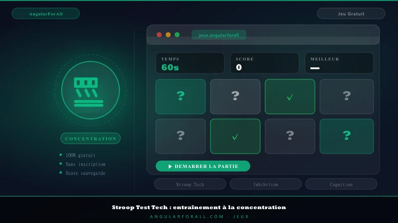 Stroop Test Tech : entraînement à la concentration