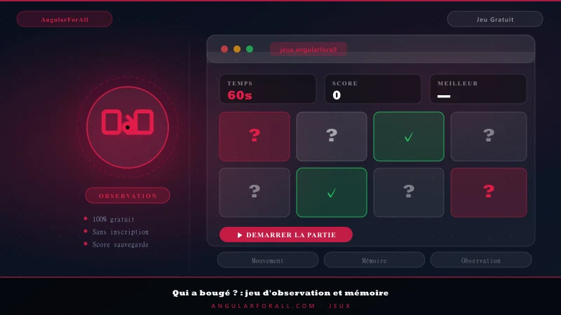 Qui a bougé ? : jeu d'observation et mémoire