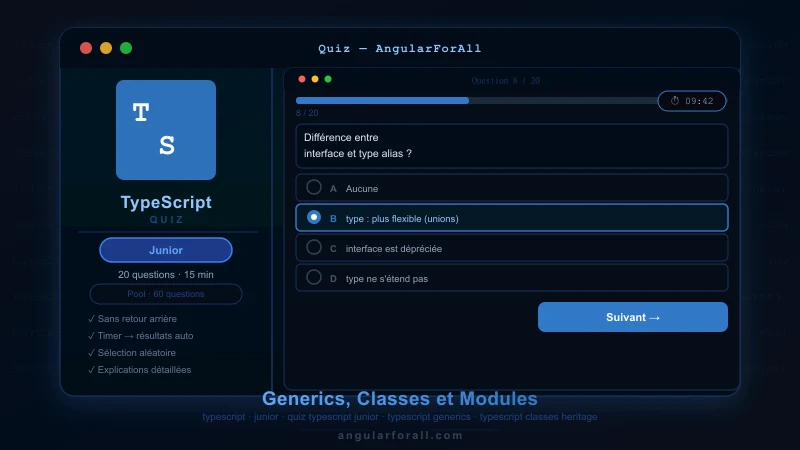 Entretien TypeScript Junior — Generics, Classes et Modules