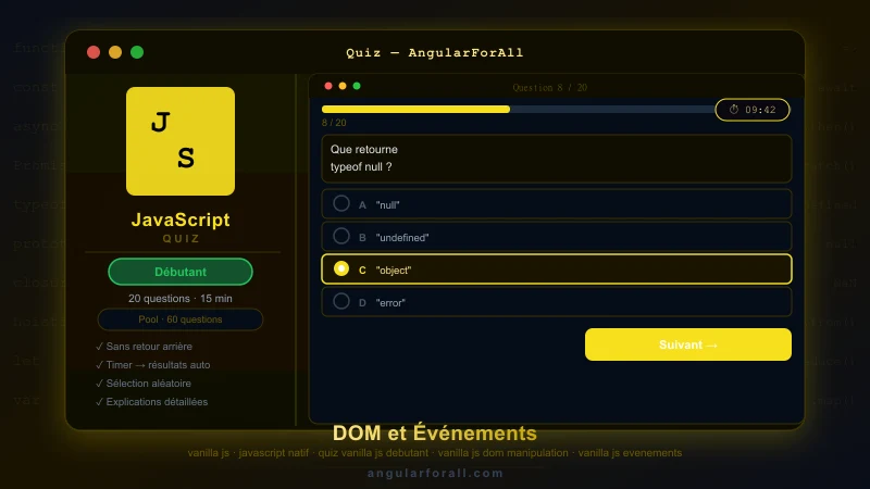 Entretien Vanilla JS Débutant — DOM et Événements