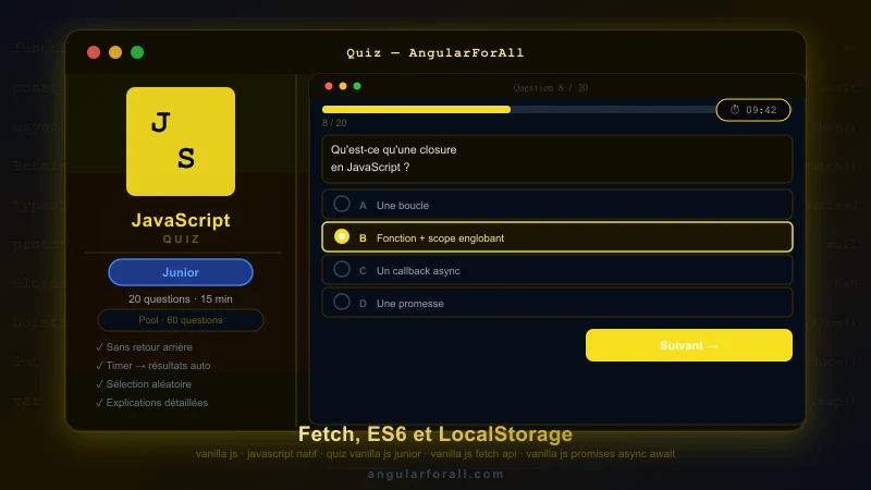 Entretien Vanilla JS Junior — Fetch, ES6 et LocalStorage