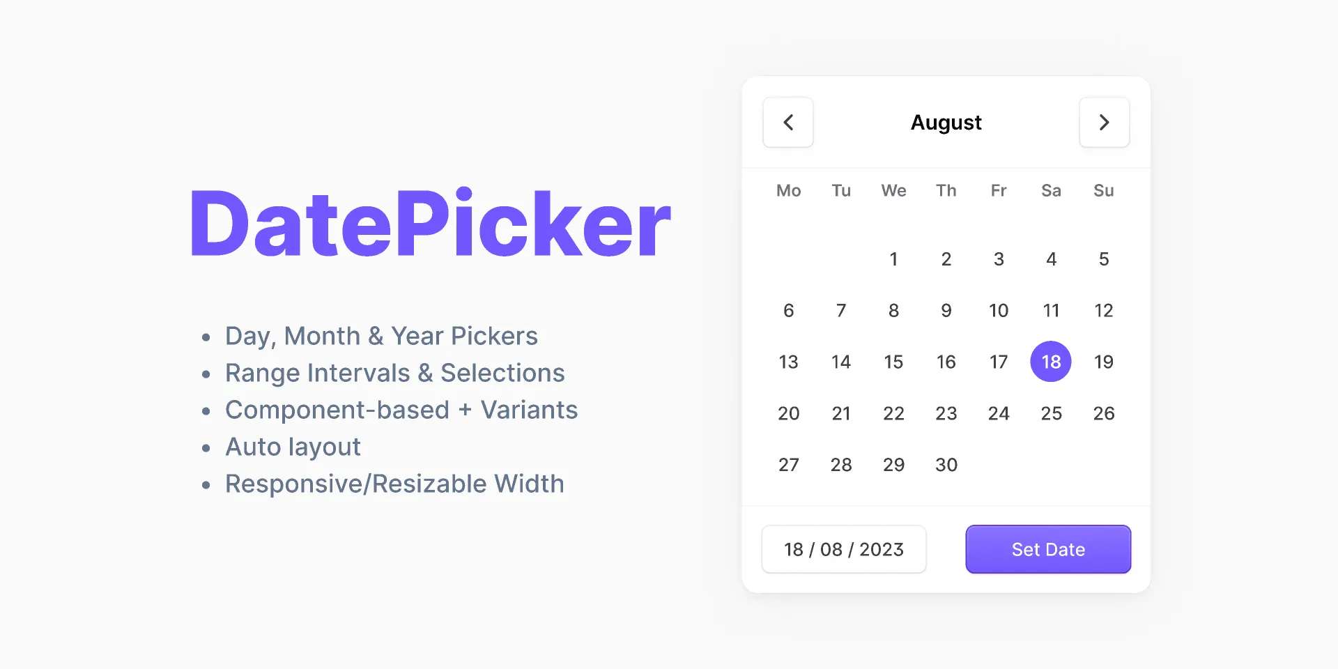 Datepicker en français avec HTML/CSS/JS