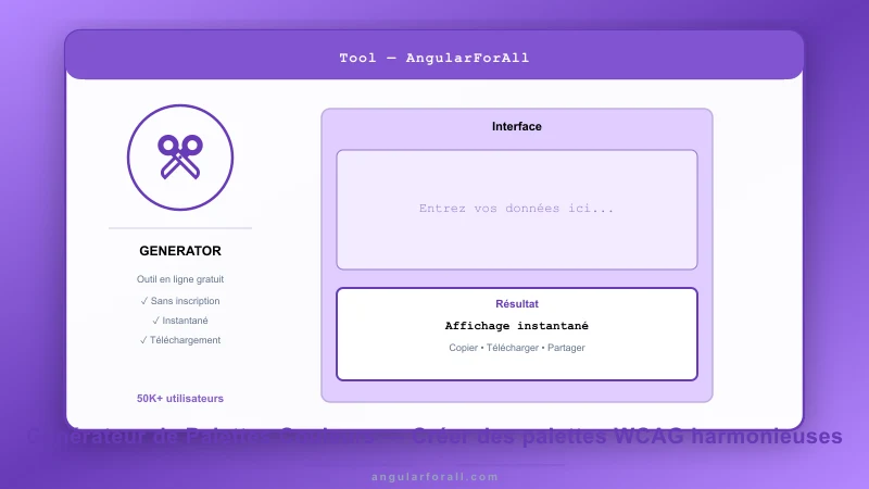 Générateur de Palettes Couleurs — Créer des palettes WCAG harmonieuses