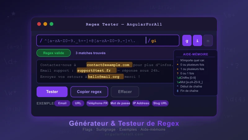 Générateur et testeur de regex en ligne
